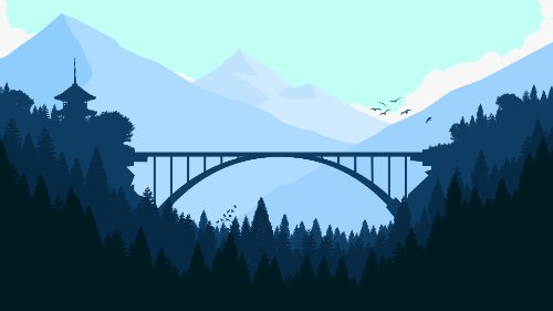Minimalist Mountain Valley Wallpaper